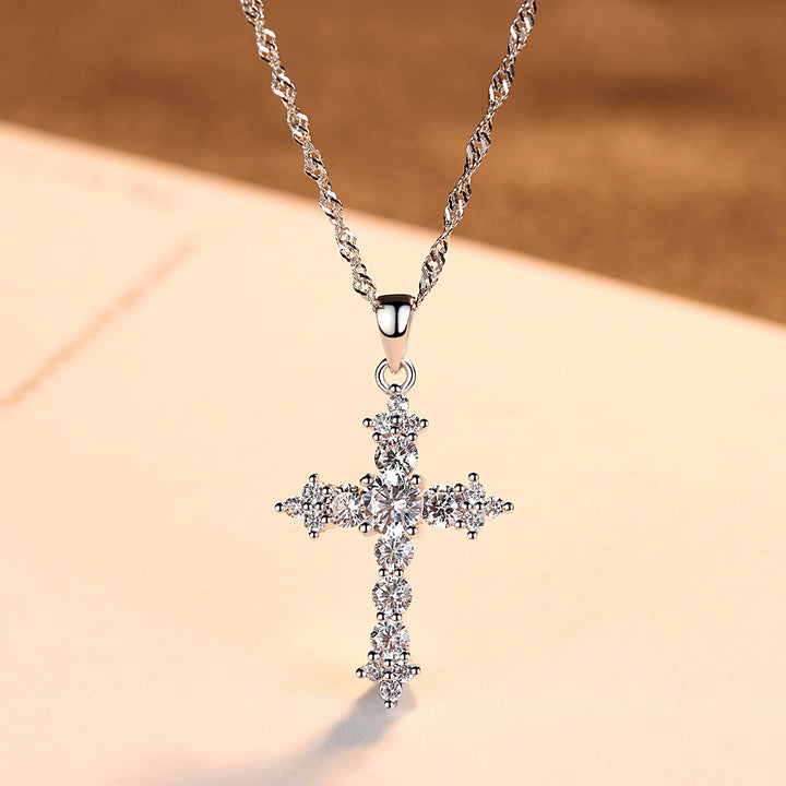 Fleurette Cross Pendant Necklace | 925 Sterling Silver