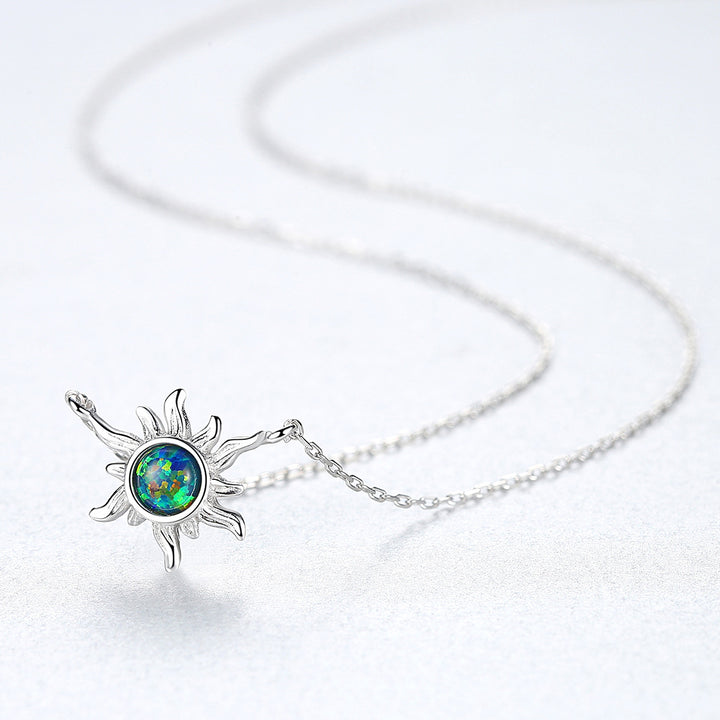 Sun Opal Pendant Necklace | 925 Sterling Silver