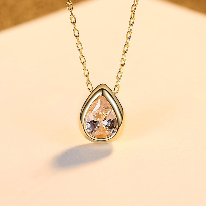 Teardrop Bezel Set Pendant Necklace - PAG & MAG Jewelry