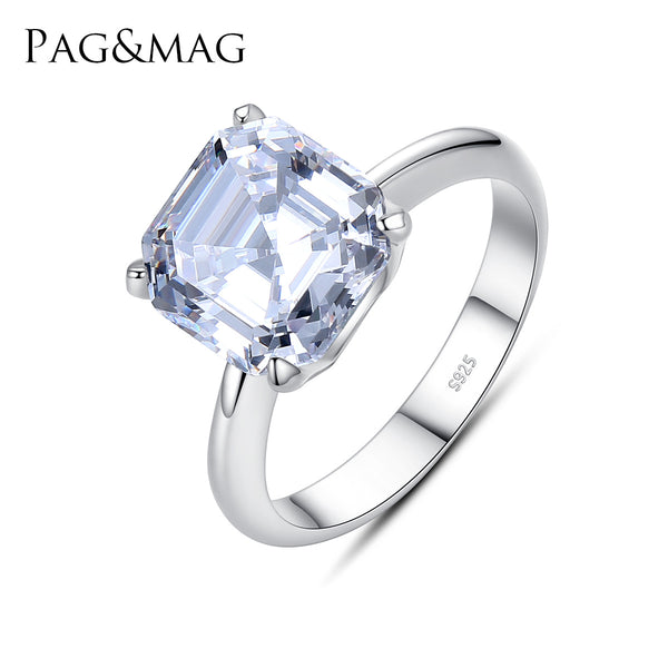 4 Prong Square Solitaire Engagement Wedding Ring