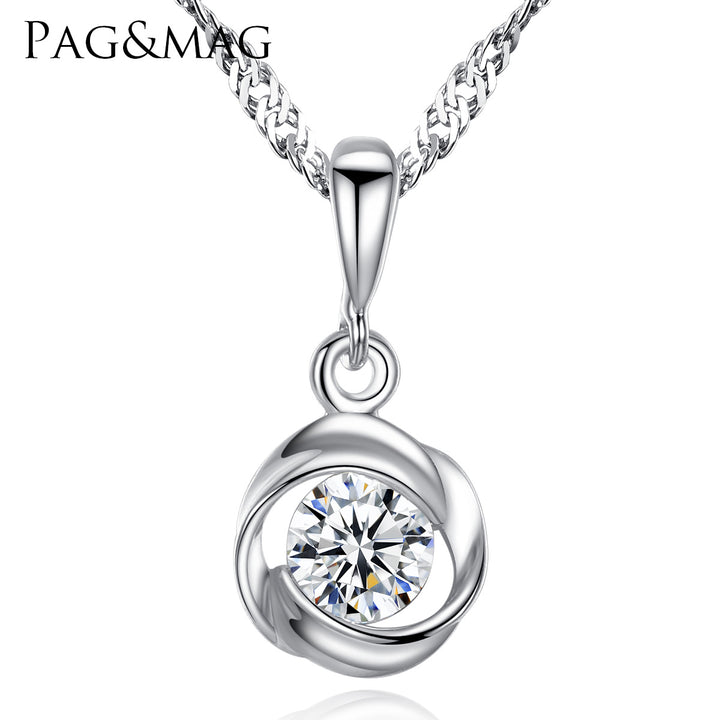 Love Round Pendant Necklace | Sterling Silver & Gold Plated