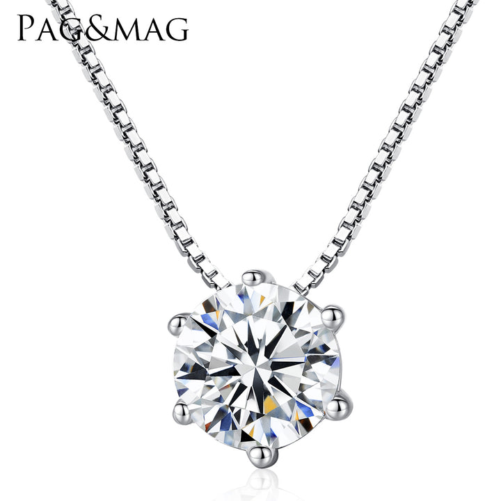 Classic Round Solitaire Pendant Necklace | 18K Gold Plated