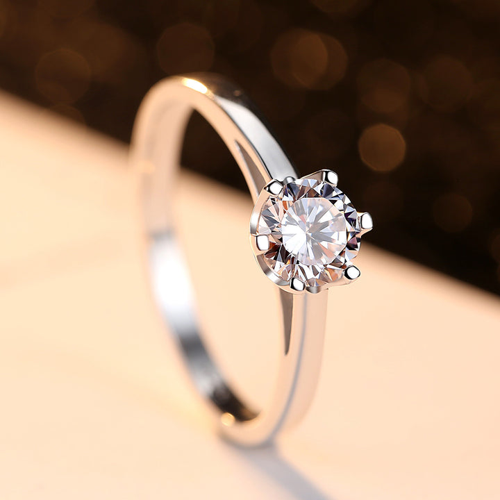6 Prong Round Solitaire Engagement Wedding Ring