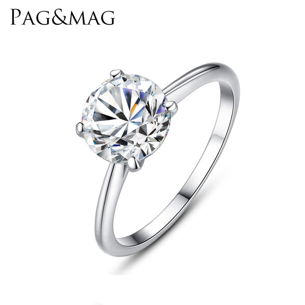 4 Prong Round Solitaire Engagement Wedding Ring | 925 Silver