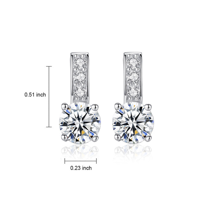 4 Prongs Round Solitaire Stud Earrings | 925 Sterling Silver 