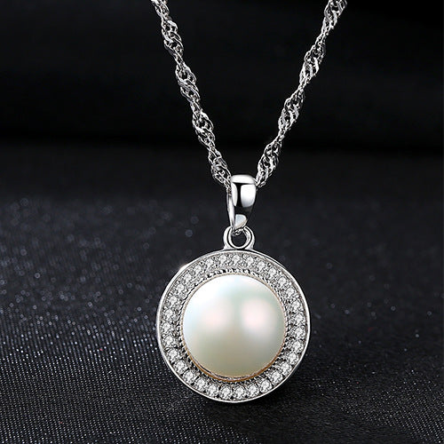 Genuine 9-9.5mm Freshwater Pearl Necklace | Sterling Silver