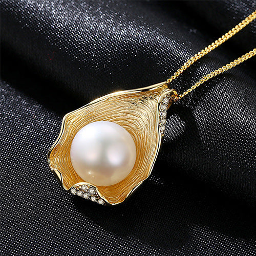 Freshwater Pearl & Shell Pendant | Sterling Silver Necklace
