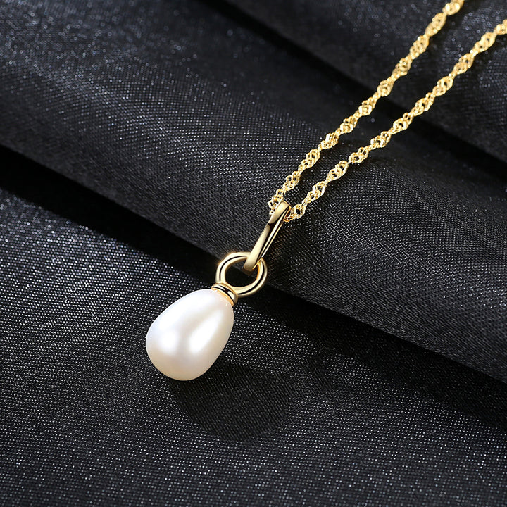 Double Circles Freshwater Pearl Necklace | 925 Sterling Silver