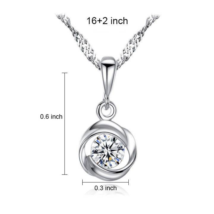 Love Round Pendant Necklace | Sterling Silver & Gold Plated