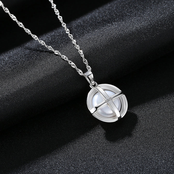 Freshwater Pearl Pendant Necklace | Sterling Silver Elegance