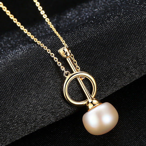 Freshwater Pearl Key Pendant | 925 Sterling Silver Necklace
