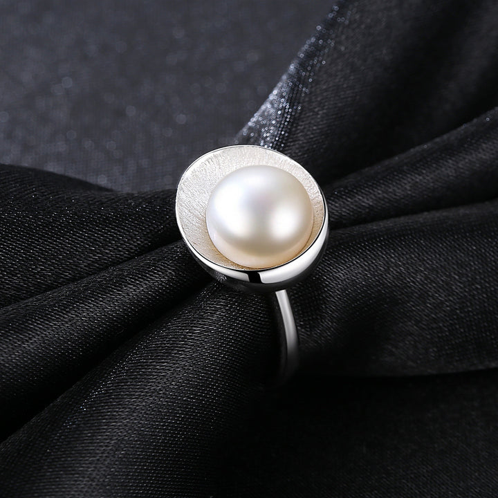 Natural Freshwater Pearl Shell Shaped Ring | Silver Jewelry