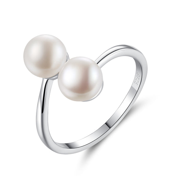 Adjustable Pearl Natural Freshwater Ring | 925 Silver