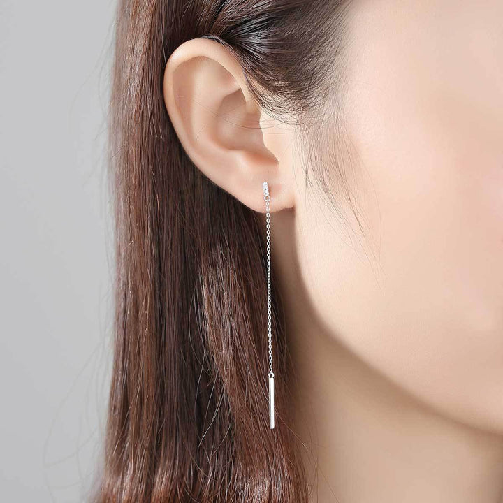 Asymmetric Long and Short Dangle Stud Earrings