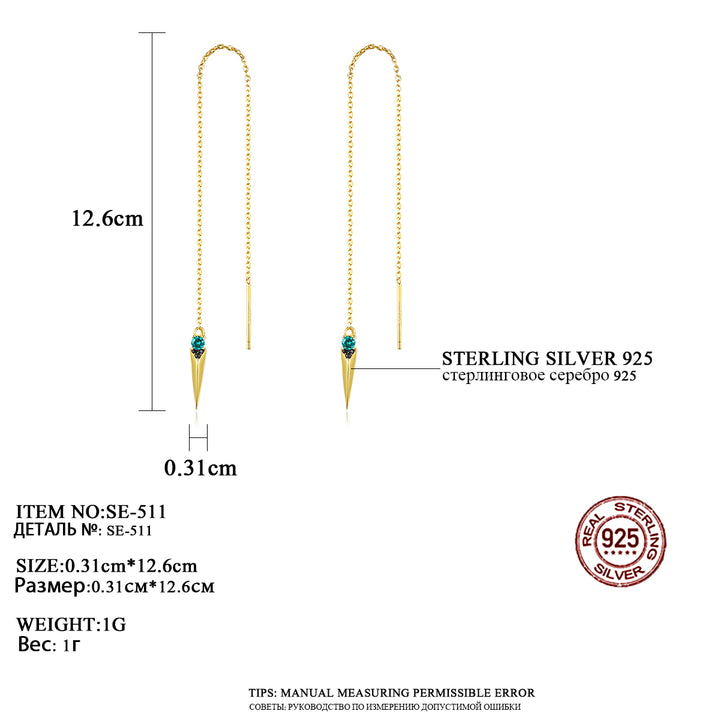  Arrow Long Line Dangle Earrings | Silver & 18K Gold Plated