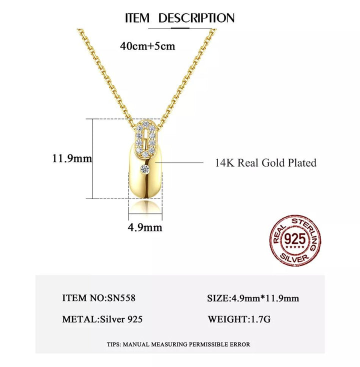 Digit 0 Pendant Necklace | Sterling Silver & 18K Gold Plated