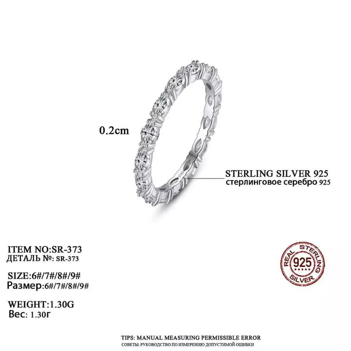 Oval CZ Diamond Stackable Ring | Sterling Silver & 18K Gold