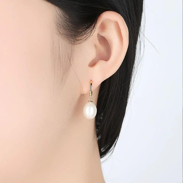 Classic Hoop Earrings with Freshwater Pearls | Sterling Silver