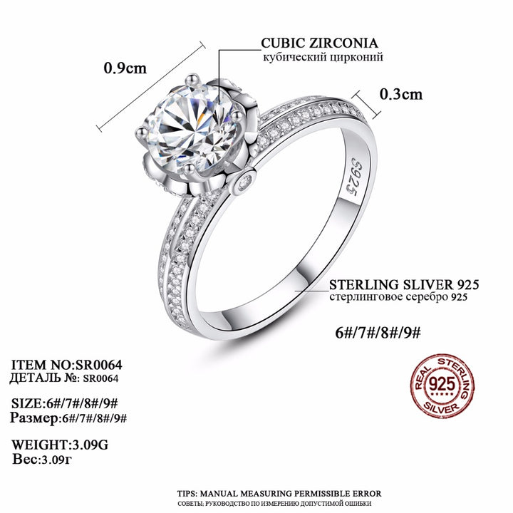 Double Row CZ Diamond Engagement Wedding Ring