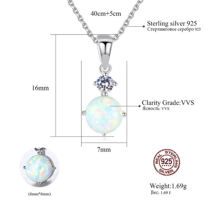  Lucky Birth Stone Opal Pendant Necklace - PAG & MAG Jewelry