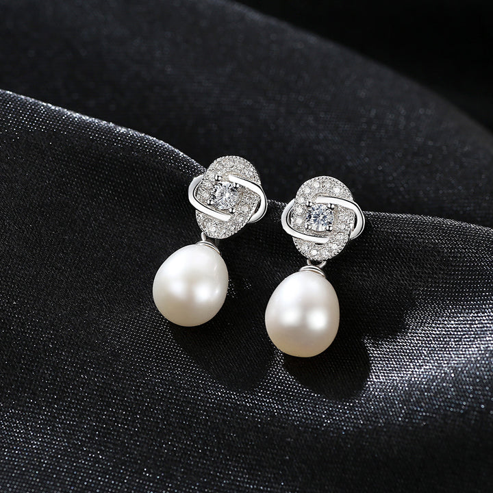 Solitaire CZ Diamond & Pearl Drops | 925 Sterling Silver