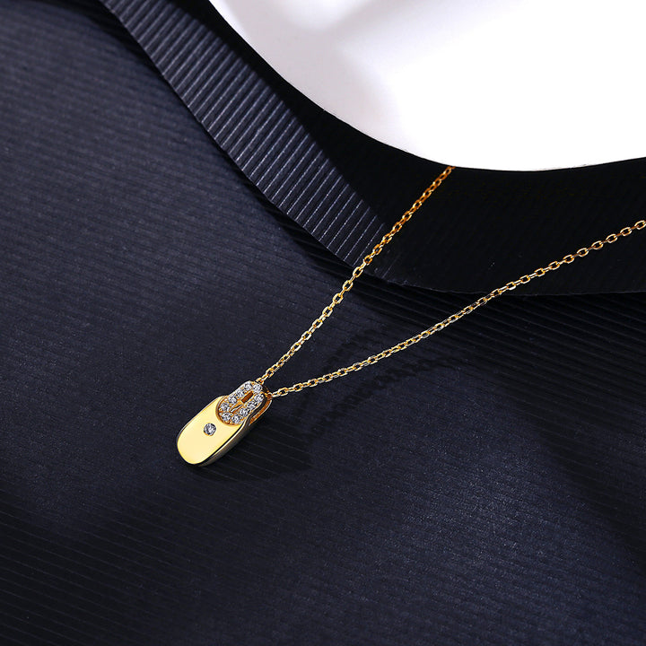 Digit 0 Pendant Necklace | Sterling Silver & 18K Gold Plated