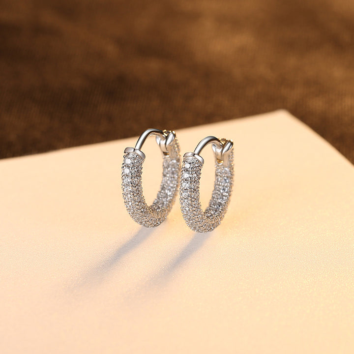 Sparkly Huggie Earrings Hoop Earrings | 925 Sterling Silver